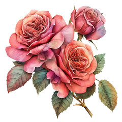 Rose Harmony Watercolor Design PNG