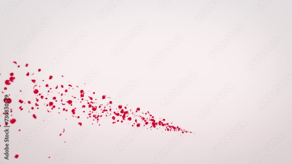 Poster spread of the red rose trail line on pastel. red rose petals flow trail line with depth of filed on 