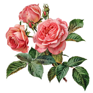 Whispering Petals Watercolor Rose PNG