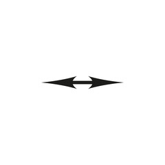 Fototapeta na wymiar Short small dual double ended arrow. Thin straight two sided arrow. Vector illustration and symbol.