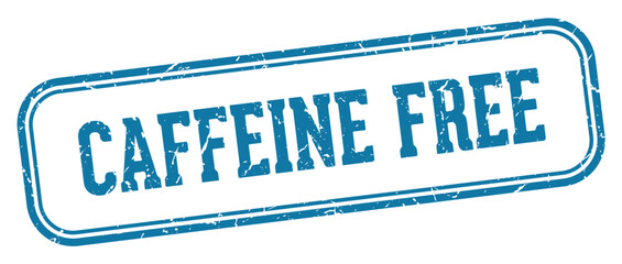 caffeine free stamp. caffeine free rectangular stamp on white background