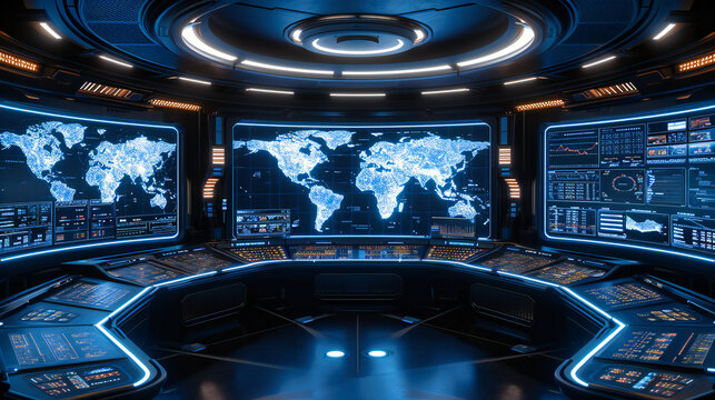 Interior view of a futuristic spaceship observatory, with a panoramic view of Earth from space, highlighting exploration and technological advancement