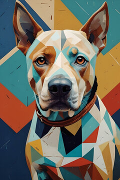 Illustration pablo picasso art of a dog, Ai generated 