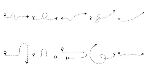 Airplane Dotted Line Set