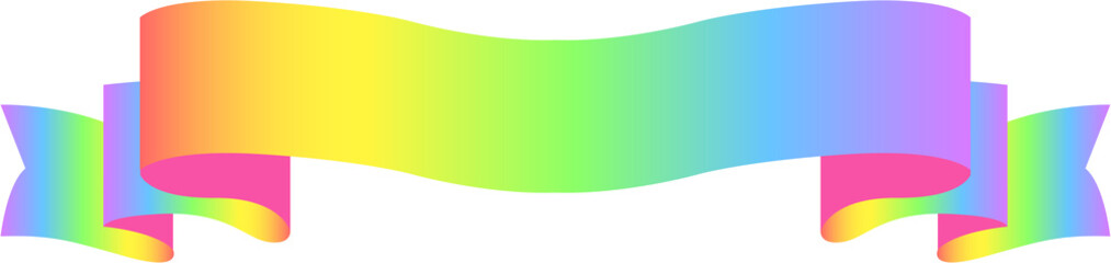 그라데이션 리본 제목 요소 이미지. 다양한 컬러의 리본끈 이미지 제목이나 글장식에 활용도가 높음