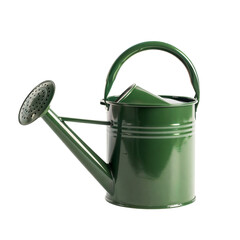 Green watering can, png file of isolated cutout on transparent background