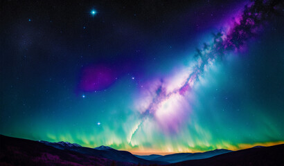 Fototapeta premium Space background. Cosmic Enigma. Capturing the Mysteries of a Black Hole in Space. Generative AI