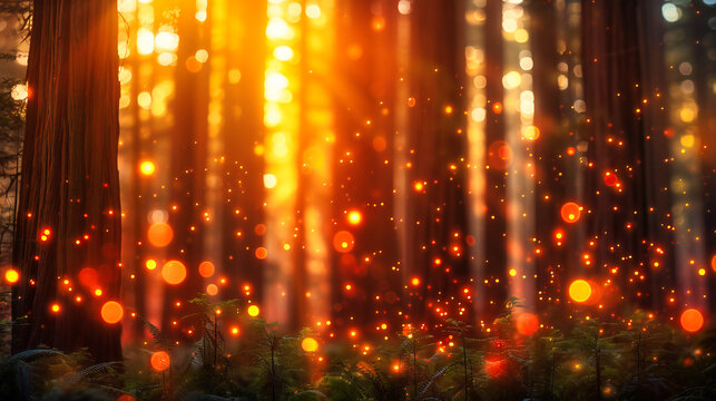 Abstract golden light bokeh, creating a magical and festive atmosphere, perfect for capturing the essence of celebration and fantasy
