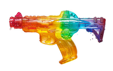 Cooling Down with a Fun Water Gun On Transparent Background.