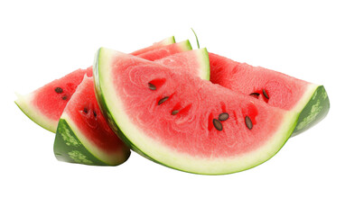 Refreshing Moments with Sweet Watermelon Slices On Transparent Background.