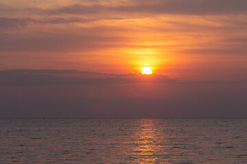 A beautiful dawn over the Black Sea in Odesa. Ukraine