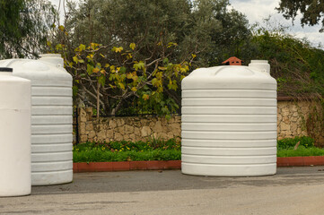 selling water tanks in a village in Cyprus 2