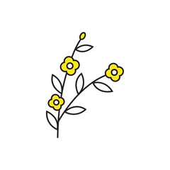 Spring flowers. Colored icon. Isolated