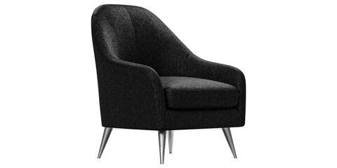 Modern black  armchair isolated on white background. Furniture Store collection.Design element.