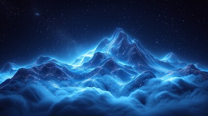 Fototapeta na wymiar Night Sky Mountain Range: A Stellar Spectacle Generative AI