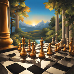 Chess players play, ai-generatet