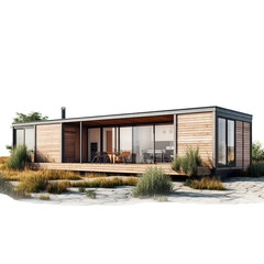Prefabricated house isolated on transparent background