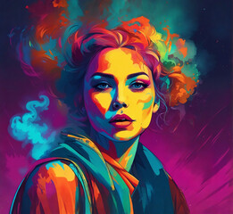 Vibrant color portrait of a woman.
