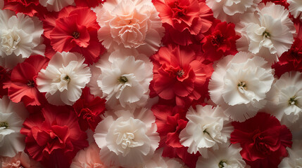 Pink and white carnations background