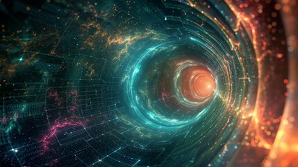 Fototapeta premium Into the Digital Abyss: Navigating Cyberspace