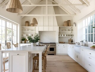 bright, spacious and modern farmhouse style kitchen