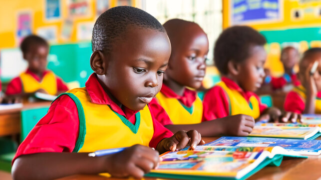 A classroom scene highlighting the stark realities of education in underprivileged areas, yet emphasizing the universal desire for learning and growth
