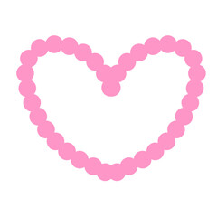 Love icon in pink color with transparent center