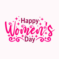 Obraz premium lettering design with international women's day greetings in pink.