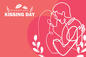 the world kiss day even background handrawn vector illustration 