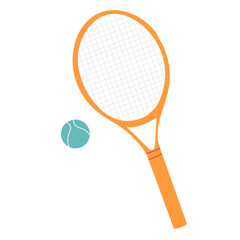 tennis racket and ball on white background vector