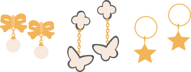 earrings on white background vector