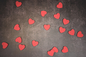 Red hearts with candles on a dark background love you intimacy Valentine day