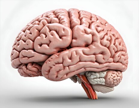 Human brain. 3D style. Realistic.