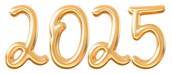 Obraz premium New year 2025 number golden 3d render