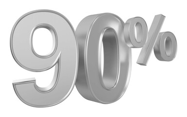 90 percent off sale silver number 3d render