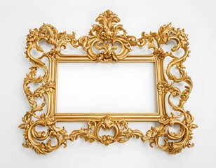 Vintage gold frame. Boho style. Monograms