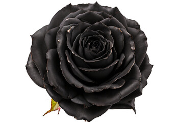 single black rose on transparent background. rose png clipping path - obrazy, fototapety, plakaty