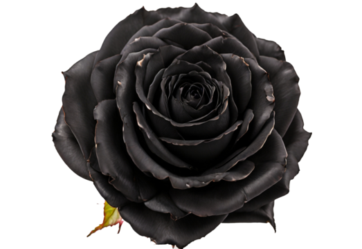 single black rose on transparent background. rose png clipping path
