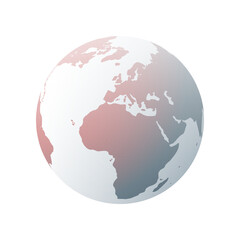 Earth Globe Design Layout - Global Business, Technology, Globalization Concept, Template with Transparent Background - Europe, Africa, Atlantic, Middle East Side