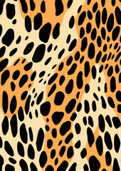 Abstract simple animal print background. Hand drawn pattern, camouflage paint shapes. Pastel colors. Boho style. Home painting vector art. Leopard skin patches, trendy texture for cloth, fabric.