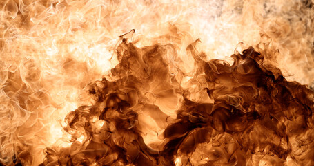 Big explosion close up fire