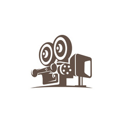 Vintage Video Camera Film for movie cinema production studio Logo design