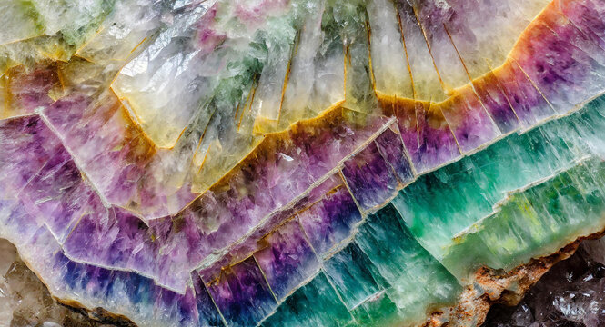 closeup macro view of a rainbow flourite gemstone mineral background a picture for banner