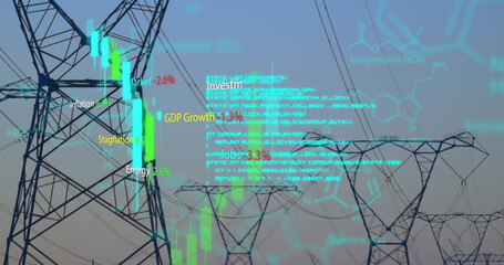 Image of data processing over pylons