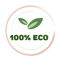 Eco, bio, organic and natural products sticker, label, badge and logo.
Ecology icon. Logo template with green leaves for organic and eco
friendly products. Vector illustration
