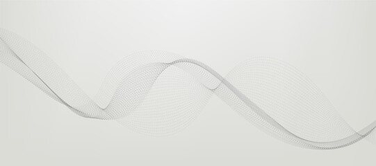 Fototapeta premium Abstract wave element for design. Digital frequency track equalizer. Stylized line art background. Vector illustration. Wave with lines created using blend tool. Curved wavy line, smooth stripe.