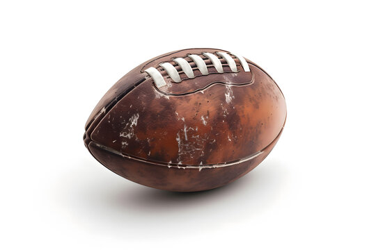 an American  football     placed on a white background 