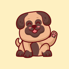 Cute dog mascot character animal cartoon illustration
