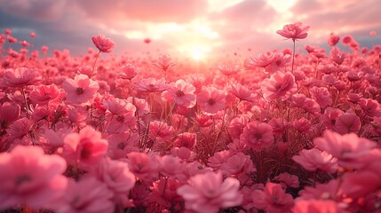 Pink Petals in the Sunlight: A Celebration of Spring's Blooming Beauty Generative AI