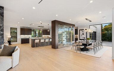 Spacious open-plan kitchen in a modern house